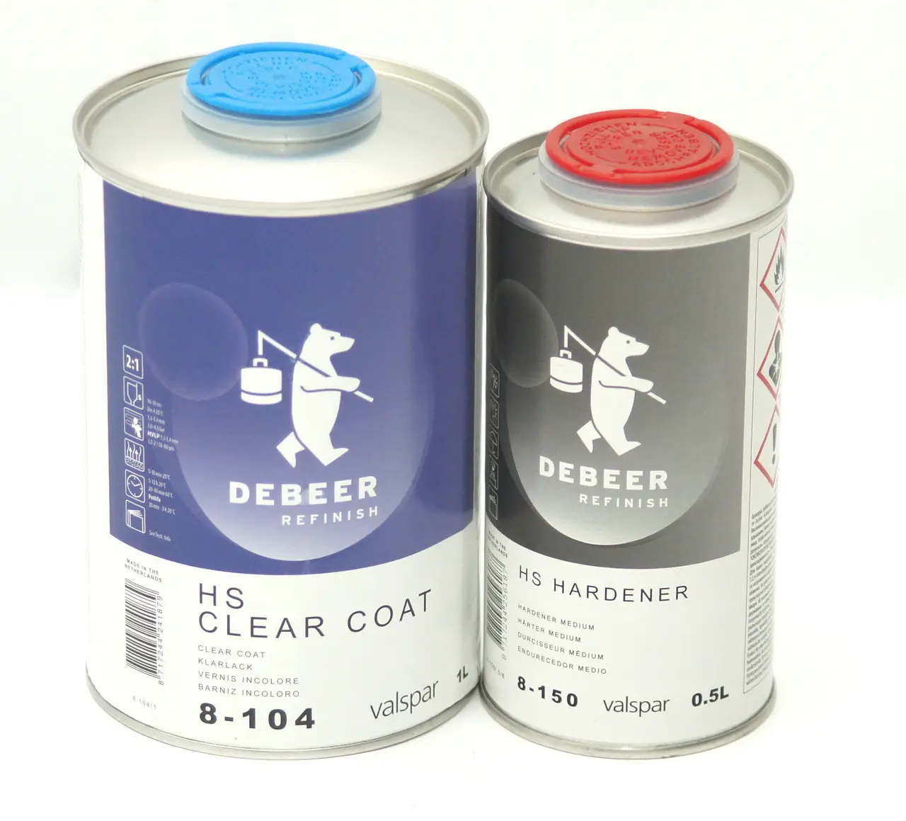 Лак акриловий Debeer HS 8-104 2:1 1л в комплекті з затверджувачем 8-150 0,5л